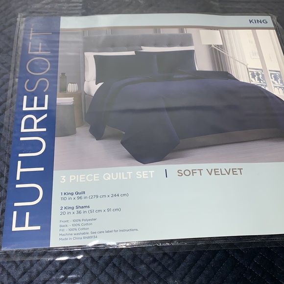 Future Soft Embroidered Velvet King Quilt Set,3-Pc - Picture 14 of 16